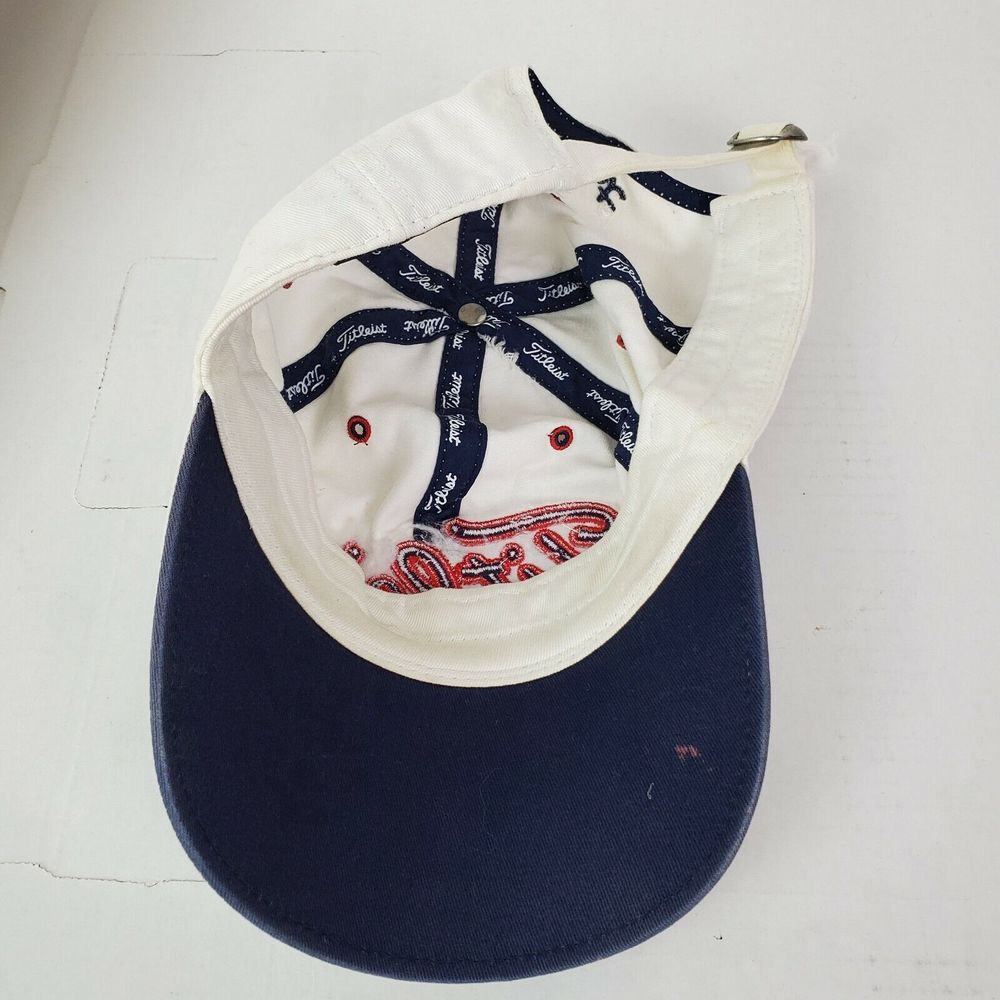 Titleist Embroidered Mens Golf Hat Adjustable Blue Red Lettering - Picture 9 of 9
